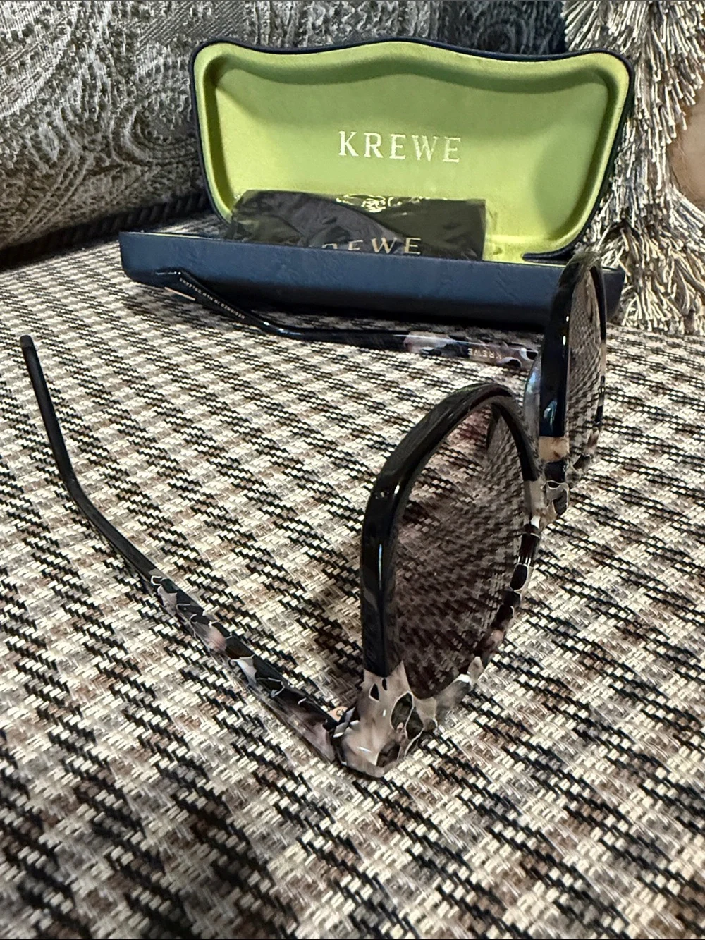 KREWE Black and Tortoiseshell Pattern Sunglasses